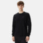 Unisex Merserize Uzun Kollu Interlok T-Shirt Black.jpg