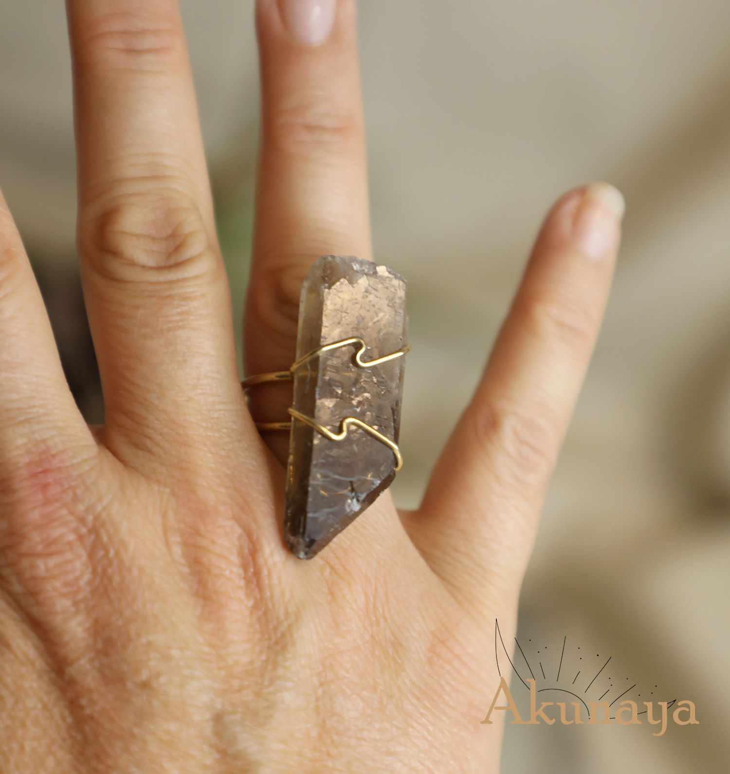 Anillo en cuarzo ahumado smoke