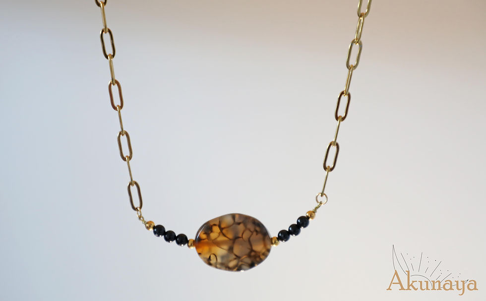 Thumbnail: Collar con dije de ágata y ónix