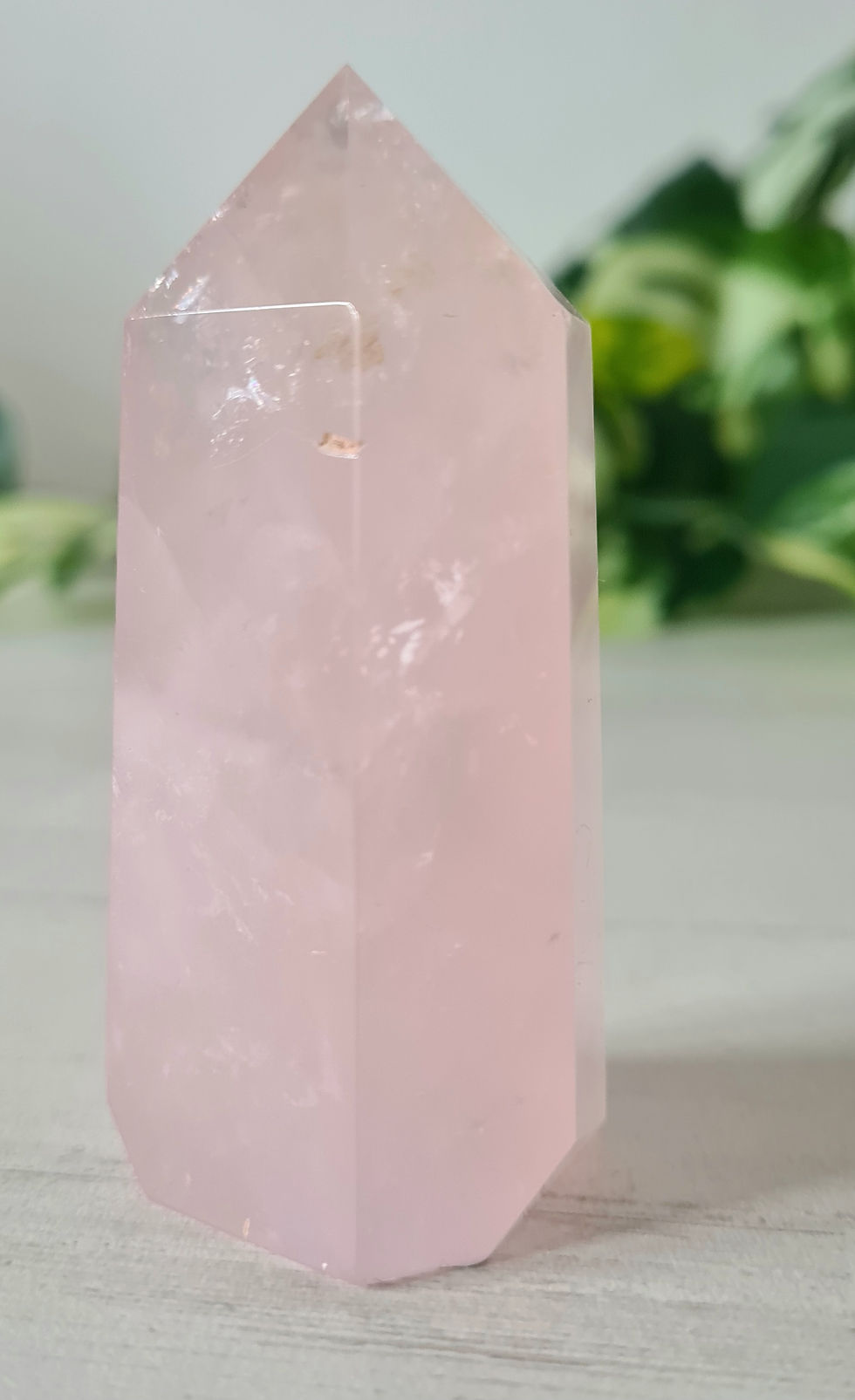 Punta de cuarzo rosa