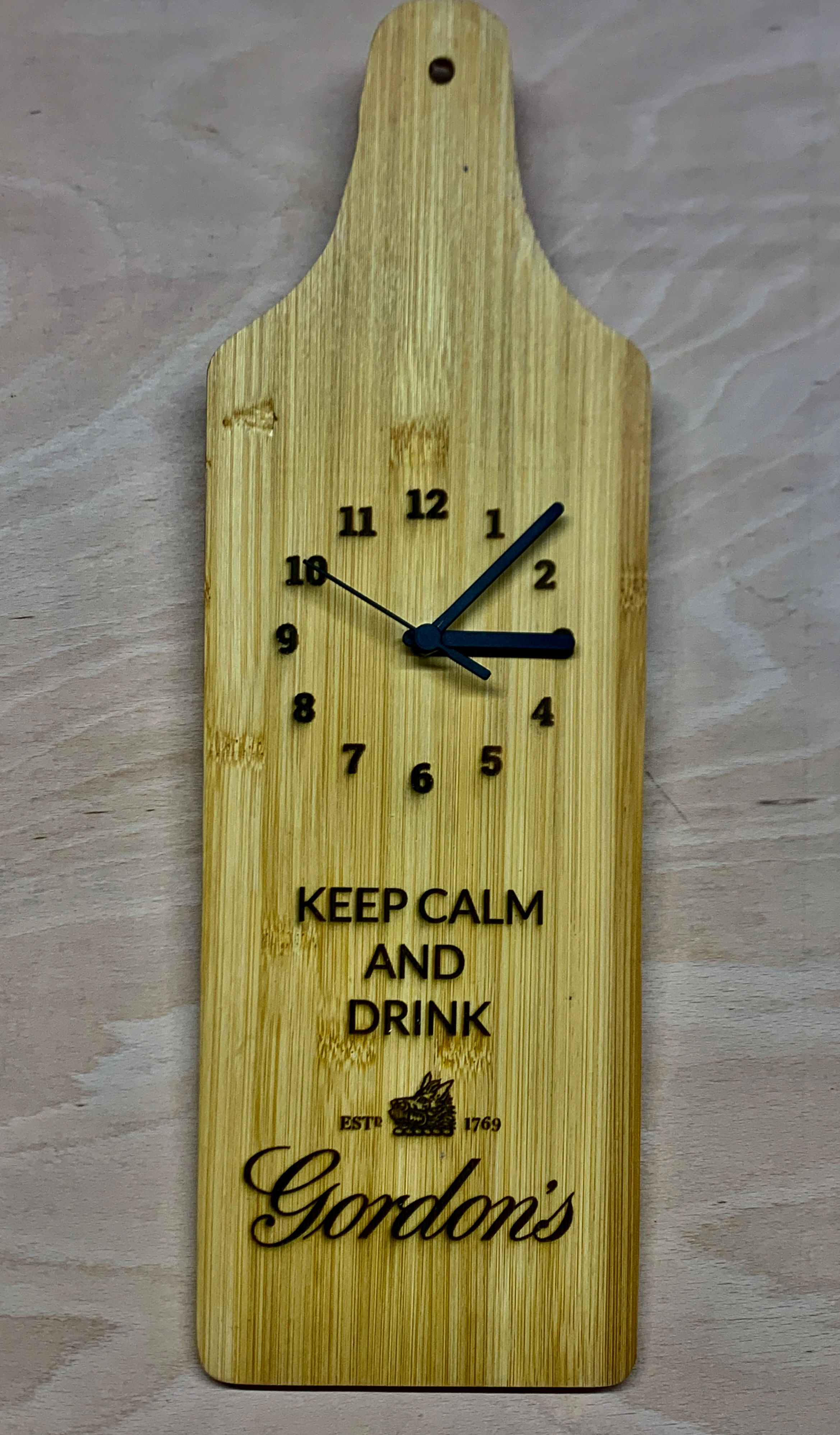 Handmade Bamboo Serving Board Clock