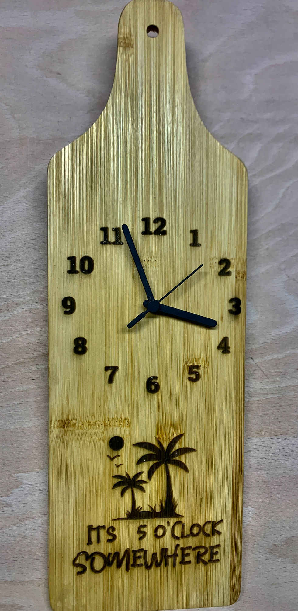 Handmade Bamboo Serving Board Clock