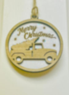 Old-time Pickup & Christmas Tree Ornament