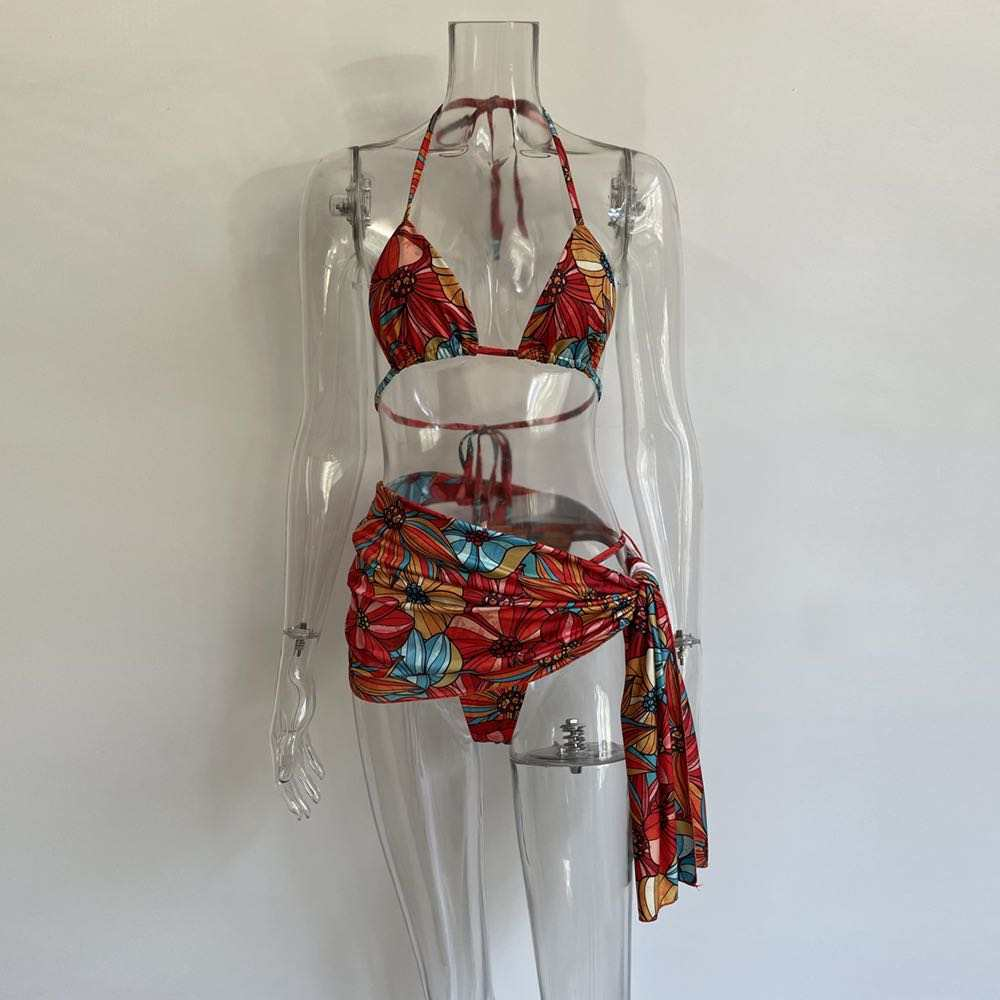 Floral 3-piece bikini set 