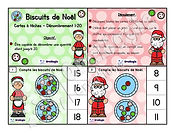 Cartes à tâches - Biscuits de Noël - Dénombrement 1-20