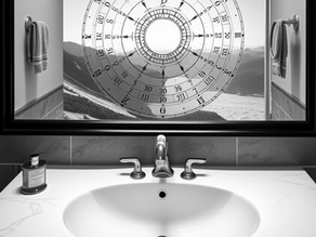 A mirror with an astrology chart