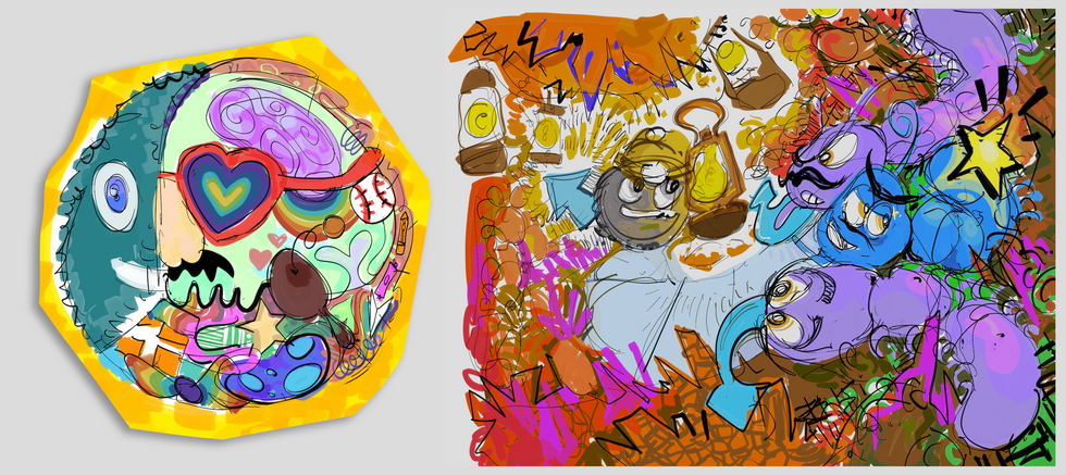 More concepts for an office mural. Too crazy!