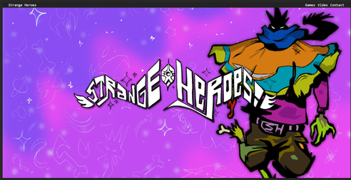 "Strange Heroes" Logo and Landing Page