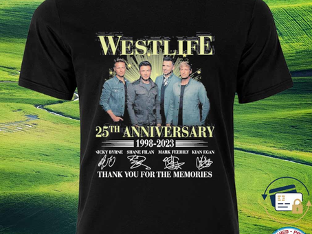 Squadgifts - Westlife 25th Anniversary 1998 2023 signatures shirt