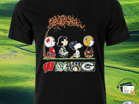 Squadgifts - Top snoopy Peanuts loves fall and wisconsin green bay packers milwaukee bucks brewers s