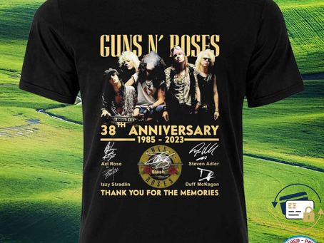 Squadgifts - Awesome guns n’ roses 38th anniversary 1985 2023 thank You for the memories signatures