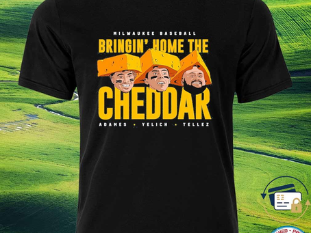 Squadgifts - Awesome adames Yelich Tellez Milwaukee Baseball Bringin’ home the cheddar shirt