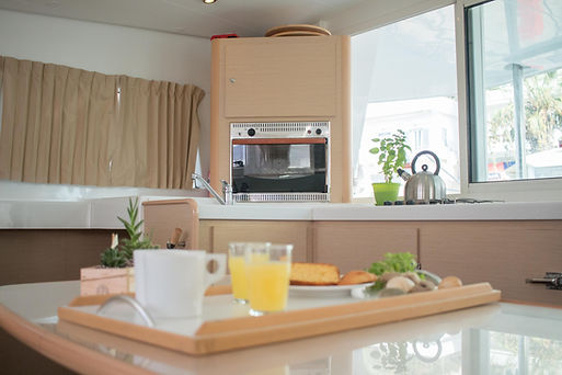 Naxos Yachting Catamarans DANAE & RENA interior saloon