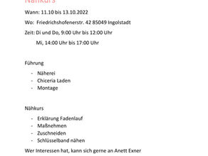 Nähkurs in Gebärdensprache