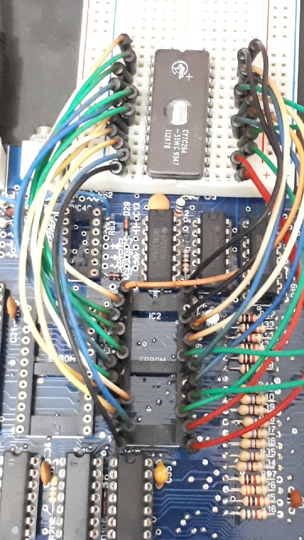 Teste realizado com a CY7C264 no PCB do TK85