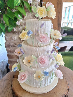 Wildflower wedding cake