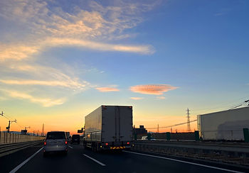 夕方の道路