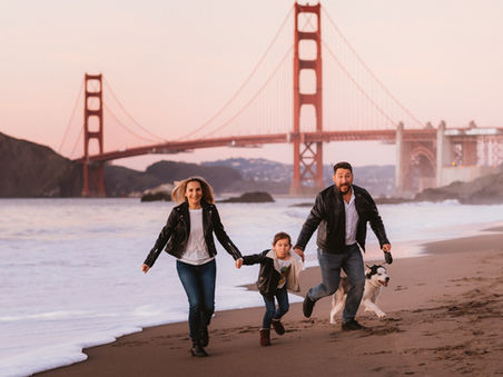 Family session SF and Baker's Beach: Oxana, Alex, Alice and Lucky