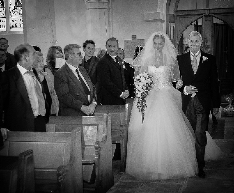 Bride arrives at church