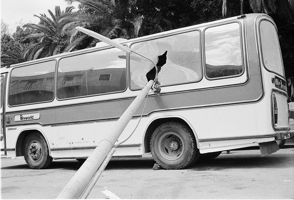 Damaged Bus Morocco 1978