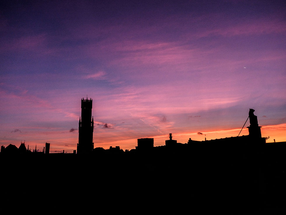 Sunrise in autumn Bruges
