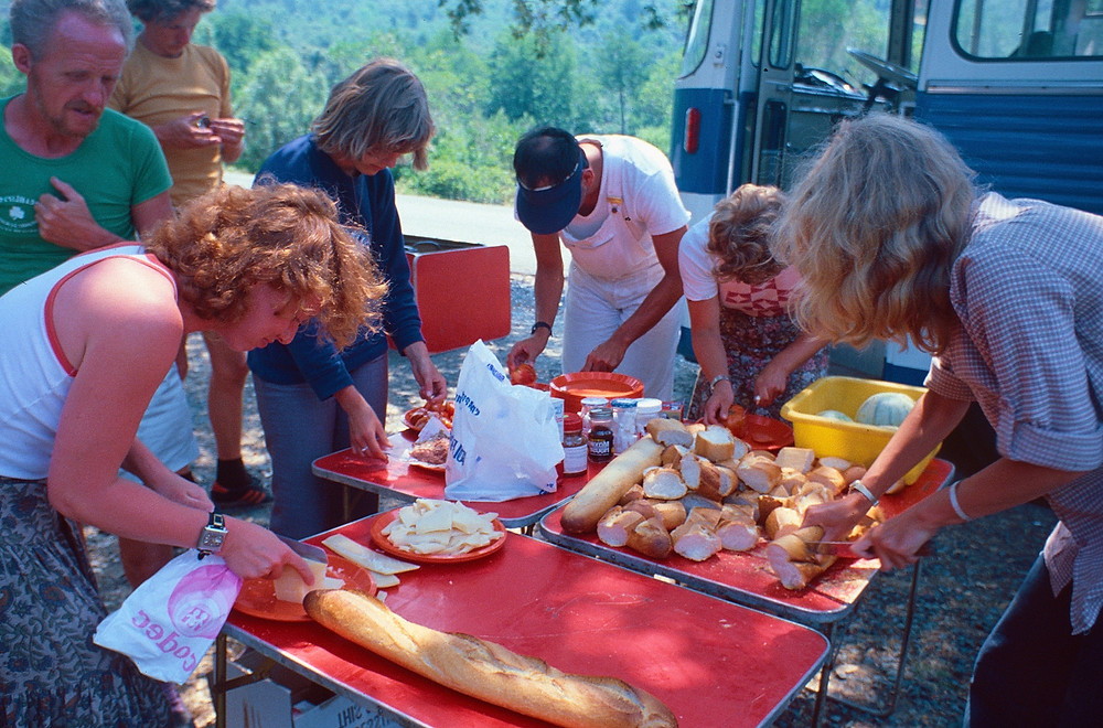 Campers preparing the food