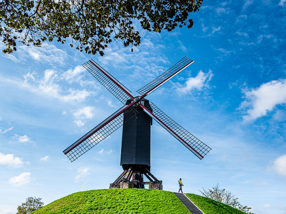 Historic windmill in Bruges
