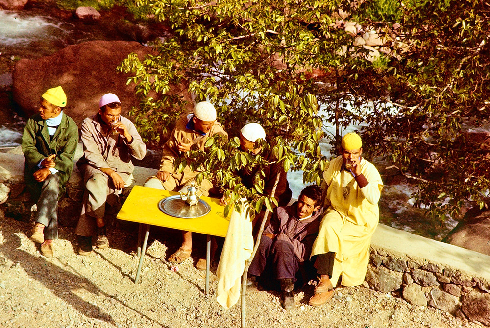 Moroccans drinking tea 1978