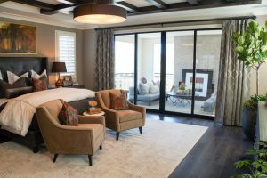 Spacious bedroom with a gorgeous interior design
