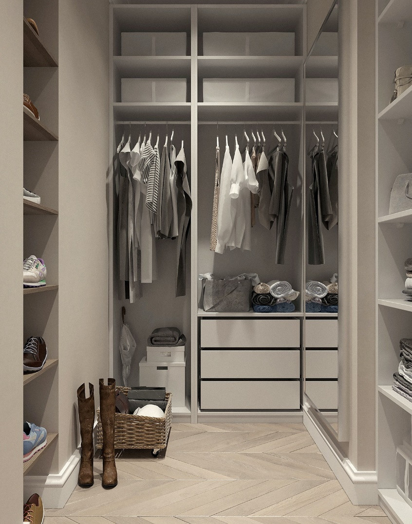A very organized closet.