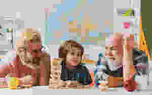 three generations play together