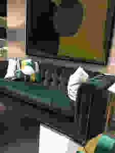 Green velvet sofa