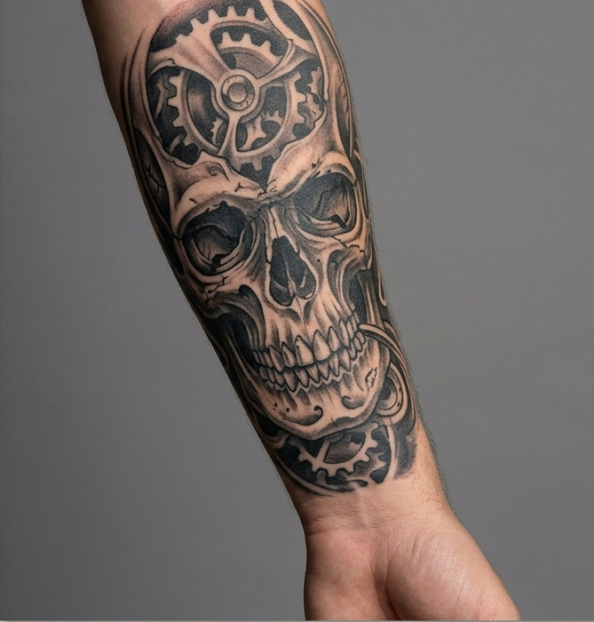 Tattoo fading before and after treatment at North Studio