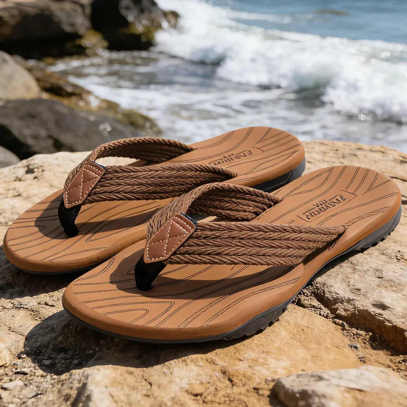 Men's Summer Flip Flops with EVA Sole Breathable Casual Shoes