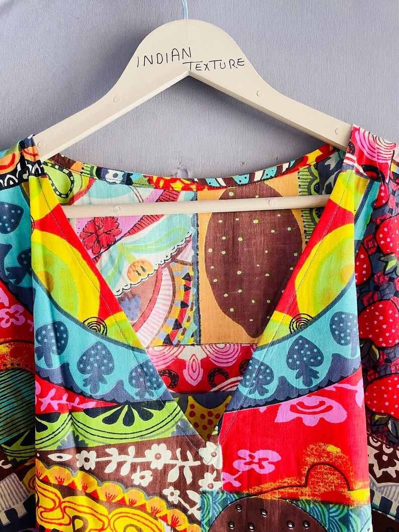 Thumbnail: Party Wear New Stylish Long Gown Handmade Cotton Kaftan