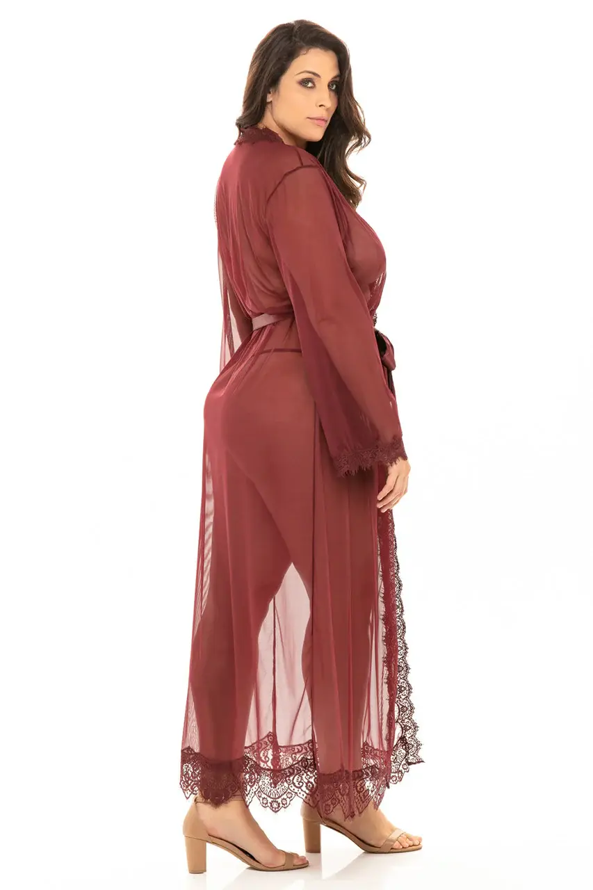 Thumbnail: Provence Sheer Long Robe in Zinfandel
