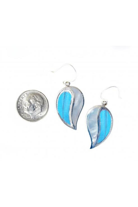 Thumbnail: Blue Morpho Pearl Shell Butterfly Earrings
