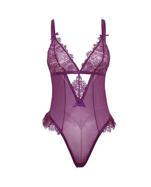 Thumbnail: Katana Mesh & Lace Teddy in Purple