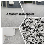 Photo of Domino Flaking for Poly aspartic Garage Floor Coating