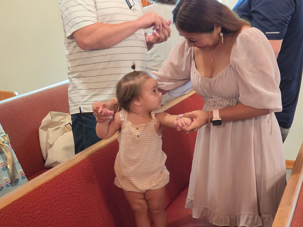 Woman and Child at Columbia Church of Christ