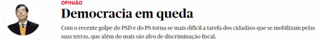 "Democracia em queda"