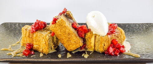 Almond Cake and Vanilla Ice Cream
