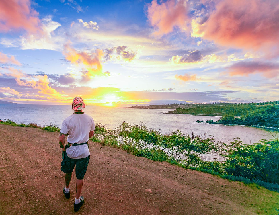 Chef looking over the Honolua Bay sunset