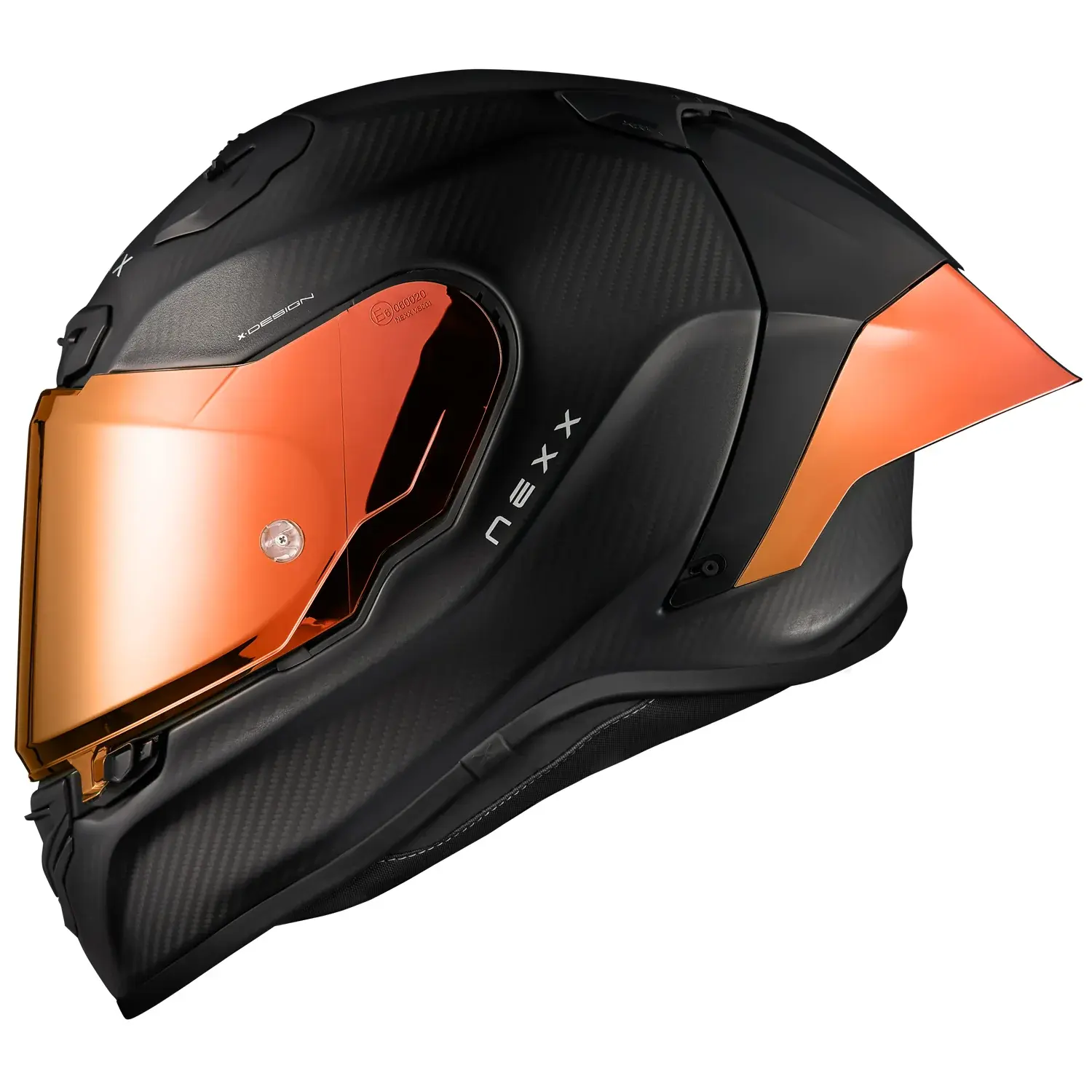 NEXX X.R3R Zero Pro 2 Carbon Matte Carbon Red racing helmet front right side view