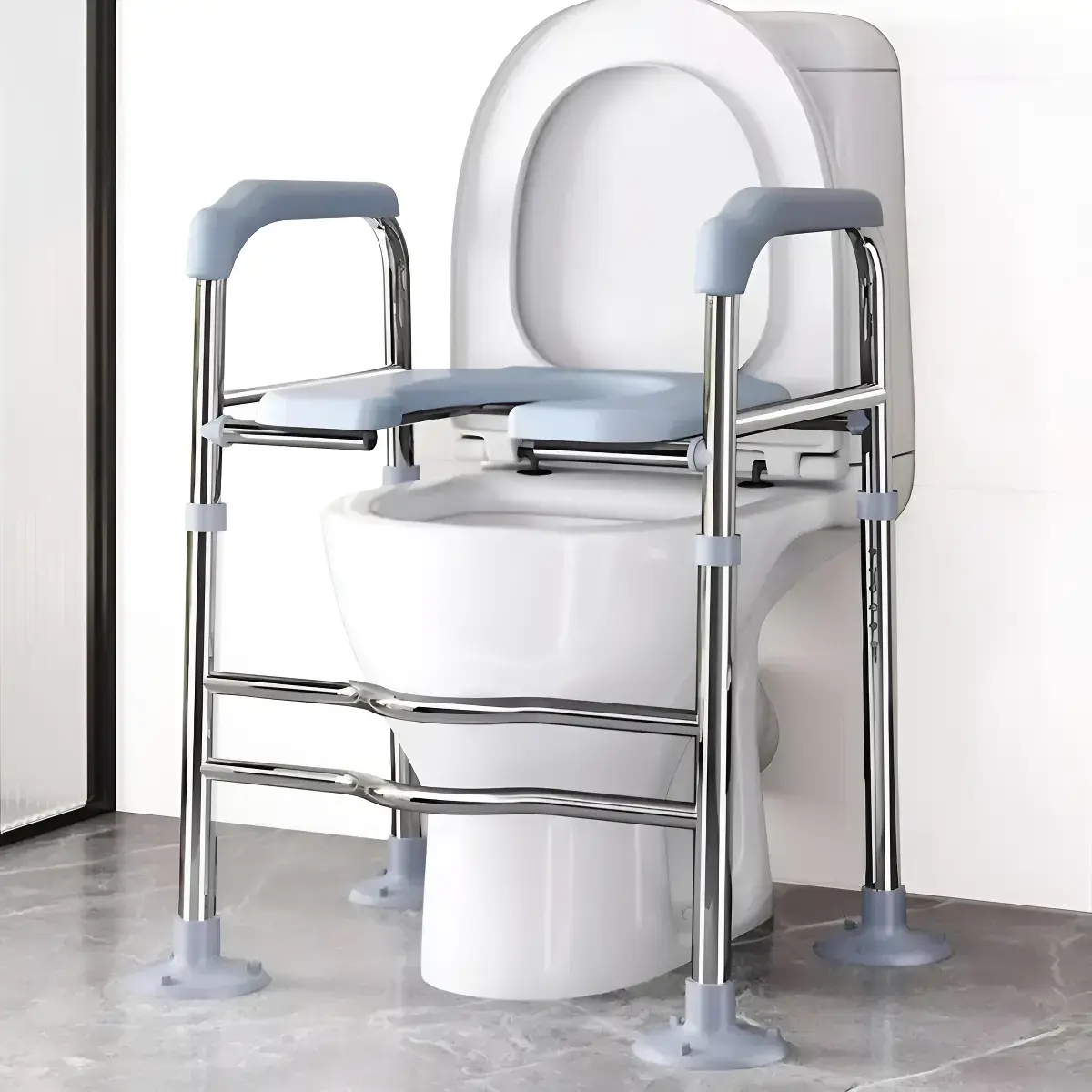 Soporte Ajustable para Inodoro con Apoyabrazos para Adultos Mayores | GeriaKare