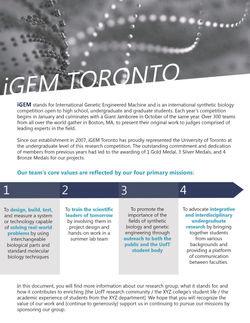 iGEM Toronto Sponsorship Package - Page 