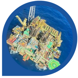 Plataforma de petróleo offshore, imagem ilustrativa do case Plataforma Central de Enchova