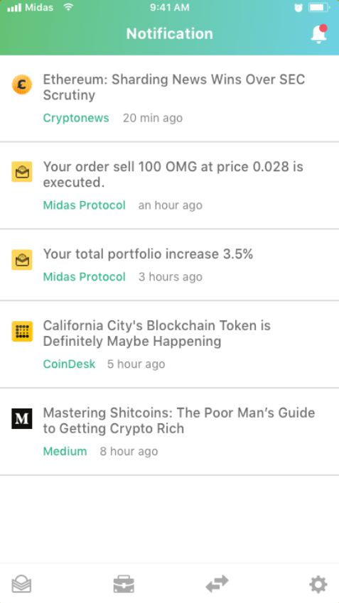 Midas Protocol Notifications