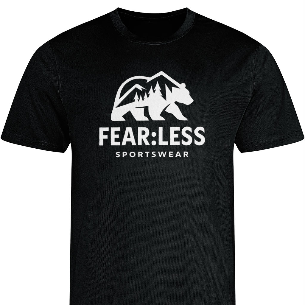 FEAR:LESS Men's recycled cool t-shirt - JET BLACK