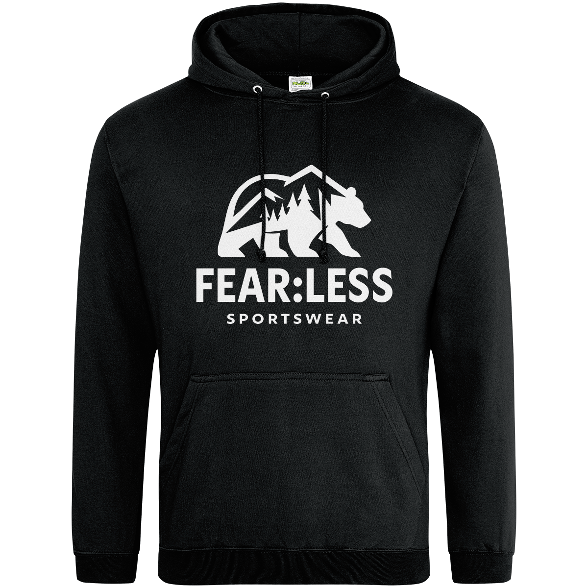 FEAR:LESS 'WEAR THE BEAR' Unisex college hoodie - JET BLACK